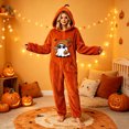 thumbnail image 3 of Halloween Pumpkin Onesie Pajamas, Halloween Cute Ghost Plush Hooded for Adults, Cozy Loungewear for Parties and Movie Nights, Style06# M, 3 of 5