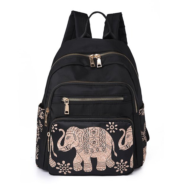 Mochila de nailon con diseño impreso para mujer, morral antirrobo de lujo, resistente al agua, informal, de viaje para estudiantes, novedad de 2023 Fivean unisex
