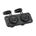 thumbnail image 1 of Cargador de coche de doble puerto, toma de corriente de 2 vías CC 10-30V USB TIPO C con adaptador de carga de panel de montaje para vehículos recreativos, barcos, SUV, 1 of 12