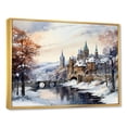 thumbnail image 2 of Designart "Enchanting Christmas Village in Winter I" Landscapes Framed Wall Art - Traditional White Winter Landscape Hallway Framed Wall Art Decor, 2 of 6