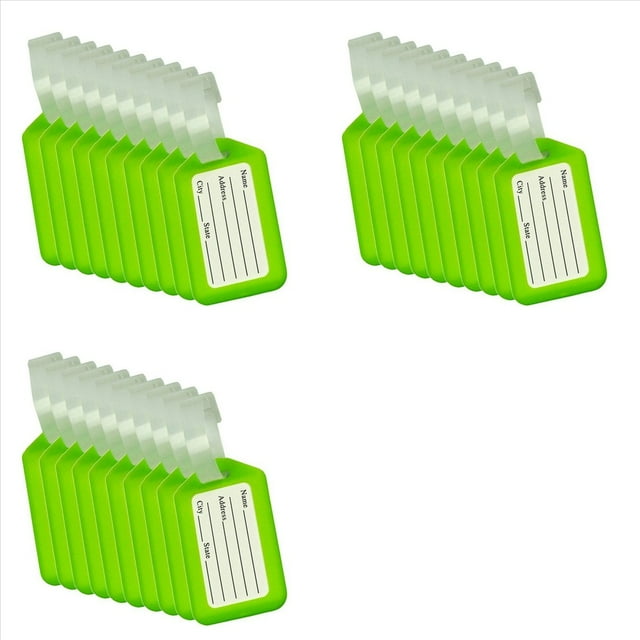 30X Etiquetas de Equipaje Maleta Etiqueta de Identificación Accesorios - Verde