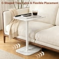 thumbnail image 4 of PinkSheep Small Side Table End Table Accent Table Tray Table Mini Table Little Table for Living Room Small Spaces, White, Height Adjustable, 4 of 8