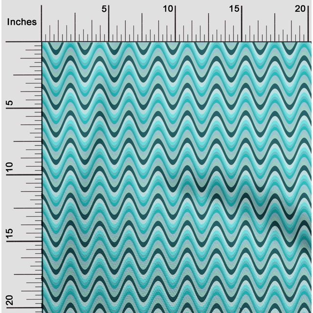 oneOone Tissu Polyester Lycra Imprimé Serpentine Rayé Tissu de Couture BTY 56 Pouces de Large