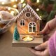 thumbnail image 1 of 1pc Nordic-inspired Wooden Christmas House Candle Holder - Festive Tabletop Decor for Holiday Season, 1 of 4