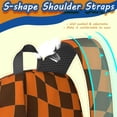 thumbnail image 5 of Orange and Brown Wavy Checkered 17" School Backpacks for Teens,Waterproof Oxford Fabric,S-Shape Padded Straps for School,Travel,Hiking,Camping, 5 of 6