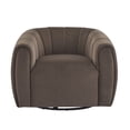 thumbnail image 2 of Noble House Modern Velvet Swivel Club Chair,Tub Design with 360-Degree Rotation,No Assembly Required,Dark Brown, 2 of 10
