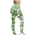 thumbnail image 4 of Arlun Women's St Patrick's Day Leggings Irish Green Festival Pattern Printed High Waisted Tights Trendy Lifting Slim Fitted Workout Fitness Yoga Pants Green M, 4 of 5