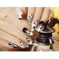 thumbnail image 3 of Halloween Decor Fofosbeauty 24pcs Stiletto False/Fake Nails for Girls Women, BW Lady, 3 of 7