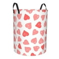thumbnail image 2 of Balery Pink Hearts1 Round Laundry Basket with Handles Waterproof Freestanding Laundry Hamper for Clothes Toys in the Dorm and Family-Small, 2 of 8