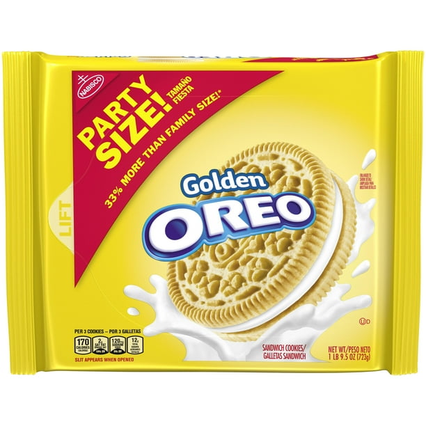OREO Golden Sandwich Cookies, Vanilla Flavor, 1 Resealable Party Size