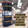 Premium Heavy Duty Plastic Garage Shelving 5 Tier Storage Shelves for