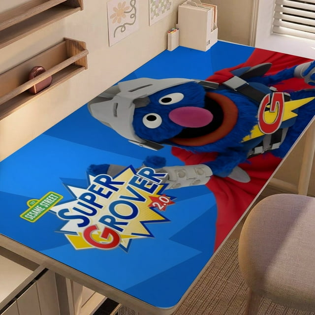 Grover alfombrilla de escritorio/mesa extra-grande con base antideslizante de cuero y diseño temático; versátil para escritorios de ordenador, mesas de comedor, etc. 30 × 60 cm