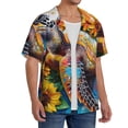 thumbnail image 3 of Disketp Men's Hawaiian Sunflower Turtle Print Shirts Button Down Holiday Beach Shirts-X-Large, 3 of 5