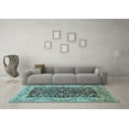 thumbnail image 3 of Ahgly Company Indoor Rectangle Oriental Light Blue Traditional Area Rugs, 2' x 5', 3 of 4
