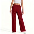 thumbnail image 5 of Uniform Pants for Girls Elastic Waist Straight Red School Pants Boys Back to School Clothes Size 5-14 Years, 5 of 6