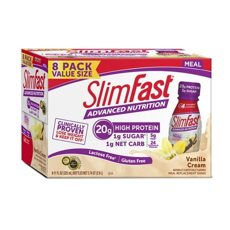 SlimFast Advanced Nutrition High Protein Ready to Drink Meal Replacement Shakes, Vanilla Cream, 11 fl. oz., Pack of (Best Fast Food Nutrition)