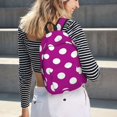 thumbnail image 5 of Disketp Purlpe And White Polka Dot Mochila de Lona Estampada, Mochila Escolar de Viaje Ligera para Estudiantes y Portátil-Small, 5 of 5