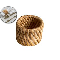 VQPeo Rattan Napkin Ring, Wooden Paper Towel Holder, Elegant Table Decor Ring for Restaurant Dining Settings