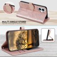 thumbnail image 6 of Case for iPhone 16 Plus Case Wallet with Card Holder Magnetic Kickstand Wrist Strap Shockproof Leather Case for Women Men Case for iPhone 16 Plus 6.7 inch Life Tree Rose Gold, 6 of 7