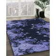 thumbnail image 3 of Ahgly Company Machine Washable Indoor Square Transitional Night Blue Area Rugs, 4' Square, 3 of 7