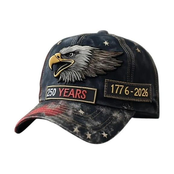 250th Anniversary Patriotic Baseball , Embroidered Bald Eagle 1776-2026 Adjustable for Men and Women