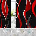thumbnail image 6 of 2 Panels Red and Black Blackout Curtain for Bedroom,Modern Striped Grommet Window Drapes for Living Room,52x84 Inch, 6 of 7