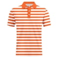 thumbnail image 4 of Polo Shirts for Men Short Sleeve Knit Striped Print Breathable Top Business Leisure Summer Golf Shirts Orange XL, 4 of 6