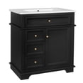 thumbnail image 2 of Christopher Knight Home 30" Bathroom Vanity with Sink, Soft-Close Door, Tip-out Drawer, Black, 2 of 12