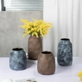 thumbnail image 5 of 7” Handcrafted Ceramic Vase Vintage Pottery Brown Vases with Distressed White-Wash Finish Farmhouse Decorative Accent(Not Watertight), 5 of 5