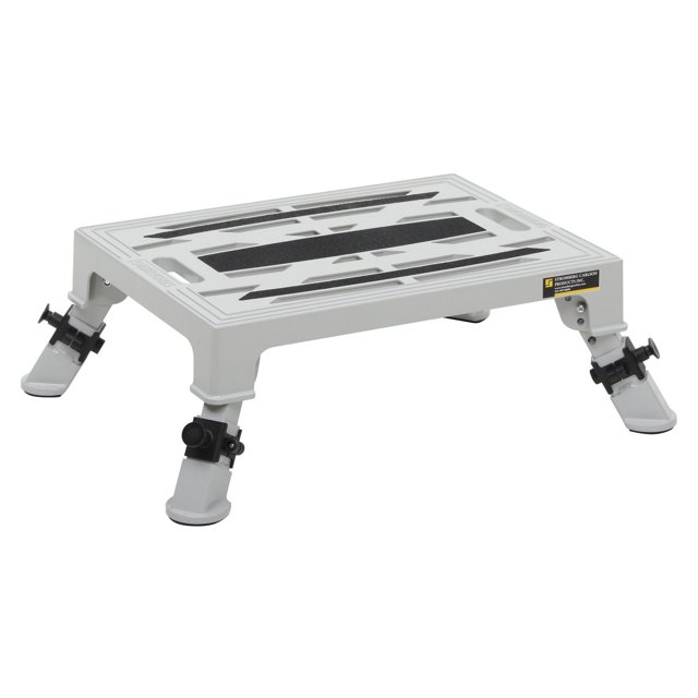 Stromberg Carlson Entry Step PA-275 Single Manual Folding Step; 19 Inch Width x 14 Inch Depth; With 8-9/16 Inch Rise; 1000 Pound Capacity; Adjustable; Die Cast Aluminum