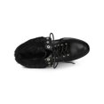 thumbnail image 4 of BLISSFUL STEP Women's Platform Block Heel Lace Up Foldable Ankle Boots Black 6, 4 of 7