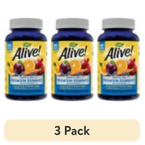(3 pack) Nature’s Way Alive! Men’s 50  Premium Gummies, 15 Vitamins and Minerals, Grape, Orange and Cherry Flavored Gummies, 75 Gummies