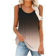 thumbnail image 2 of Women's Sleeveless Tank Cami Tops Casual Blouse Tunic Tees Summer Dressy Crewneck Shirts Gradient Color Crew Neck Blouses(Rose Gold,XXL), 2 of 6