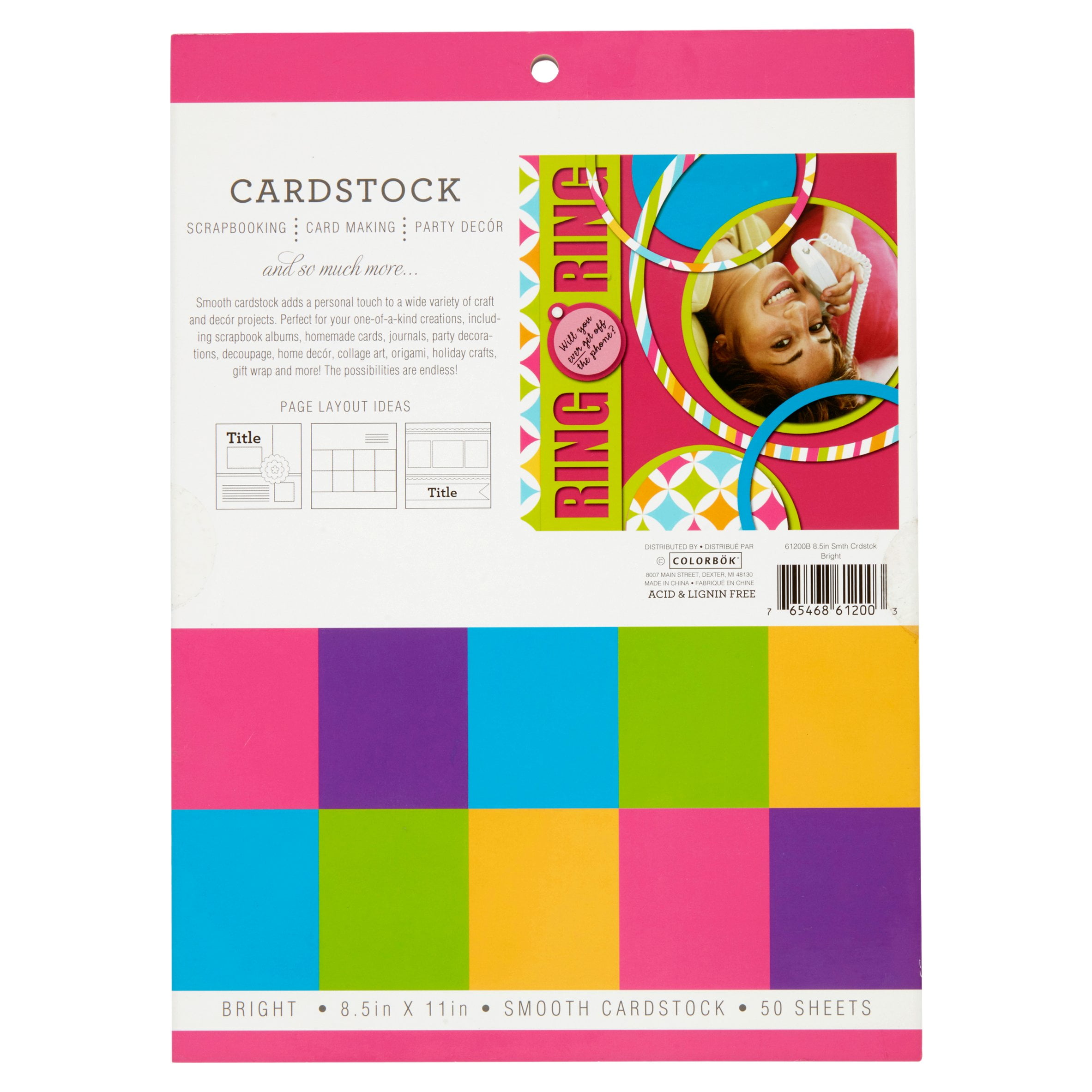 Colorbok Smooth Cardstock Pastel Multicolor Pad, 12x12, 121 lb./180 gsm,  30 Sheets 