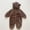 Brown, variant on Snowsuit Baby Boy Hooded Jumpsuit Fleece Bear Ear Newborn Girl Baby Romper Baby Warm Outfits Girl Preemie Clothes Girl 0-6 Months