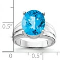 thumbnail image 2 of Primal Gold 14 Karat White Gold 12x10mm Oval Blue Topaz Checker Ring, 2 of 4
