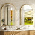 thumbnail image 5 of Anyrose 26" x 38" Arch Bathroom Mirror Wall Mounted Vanity Mirror with Aluminum Alloy Frame, Gold, 5 of 7