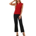 thumbnail image 2 of INSPIRE CHIC Women's V Neck Sleeveless Basic Work Blouse Top XL Bright Red, 2 of 6