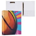 thumbnail image 3 of A Basketball 3 Ring Binders 1.5 inch Hardcover File Folders with Interior Pockets A4 Size Organizer for School Office Hospital Set of 2, 3 of 8