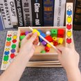 thumbnail image 3 of juego de cuentas de madera con cuerda, cuentas de cuerda de colores, juguetes Montessori, juguetes para niños, 3 of 4