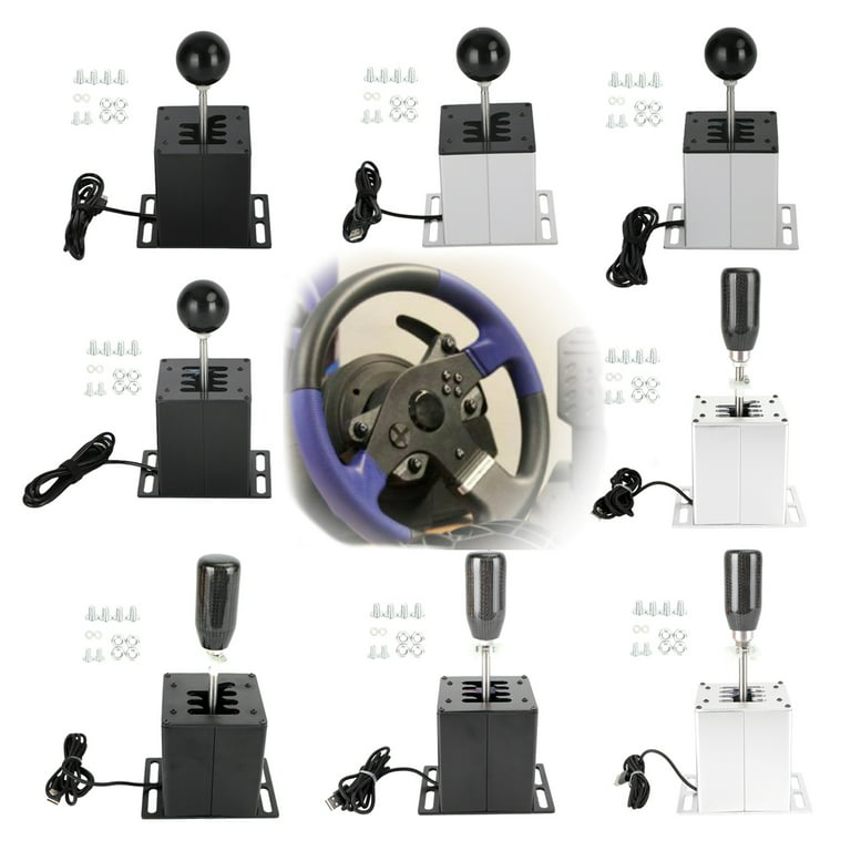 6+R 7+R USB Simulator H Gear Shifter for Logitech G29 G27 G25 Steering Wheel PC, Size: 6+R Carbon Fiber Black