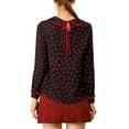 thumbnail image 3 of INSPIRAR CHIC Blusa dulce de manga larga con cuello Peter Pan y volantes para mujer M Negro, 3 of 7