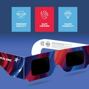 Solar Eclipse Glasses 10 Pack - 2024 CE and ISO Certified American Design Safe Shades for Direct Sun Viewing - Medical King