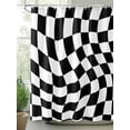 thumbnail image 3 of Black and White Checkered Waterproof Fabric Shower Curtain, Modern Irregular Geometric Shower Curtain for Bathroom Curtains Bathtubs Hotel Washable Shower Curtains with 12 Hooks Stall 54x78in, 3 of 6