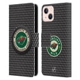 thumbnail image 1 of Head Case Designs Officially Licensed NHL Minnesota Wild Puck Texture Leather Book Wallet Case Cover Compatible with Apple iPhone 13, 1 of 6