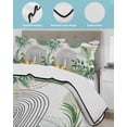 thumbnail image 4 of Quilts Twin XL Size, Tropical Summer Soft Comforter Bedding Set for Bed, Boho Palm Leaves Botanical Watercolor Lightweight Quilted Bedspread with Pillow Cover(2 Pieces) for All Season, 68x98 Inch, 4 of 6