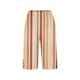 thumbnail image 5 of TEAJOPSUU Bermuda Shorts for Women Knee Length Side Slit Comfy Linen Shorts Casual Summer Boho Print Beach Short with Pockets A-Khaki, 5 of 5