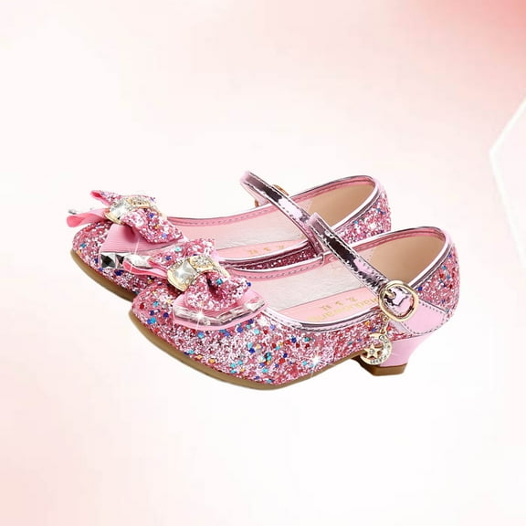 FRCOLOR Kids Shoes Sequin Upper Single Shoe Attractive Shoes Child 1 Pink