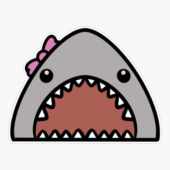 Little Shark With Bow Design Sticker