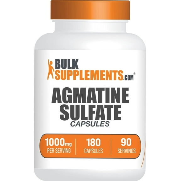 BulkSupplements Agmatine Sulfate Capsules, 1000mg per Serving (180 Capsules - 90 Servings)